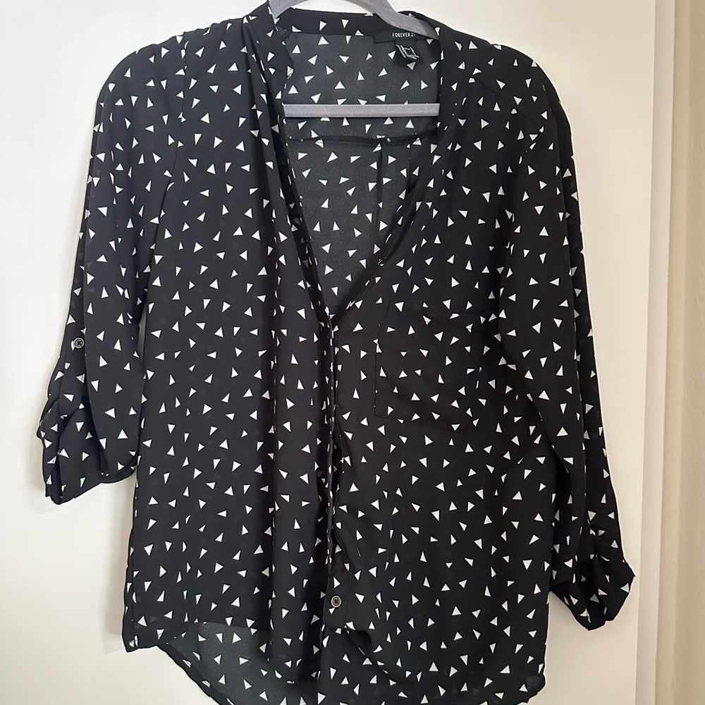 Forever 21 Black Business Casual Top